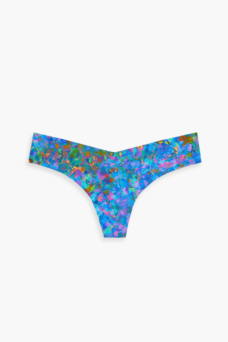 Commando Snake-print stretch-jersey low-rise thong