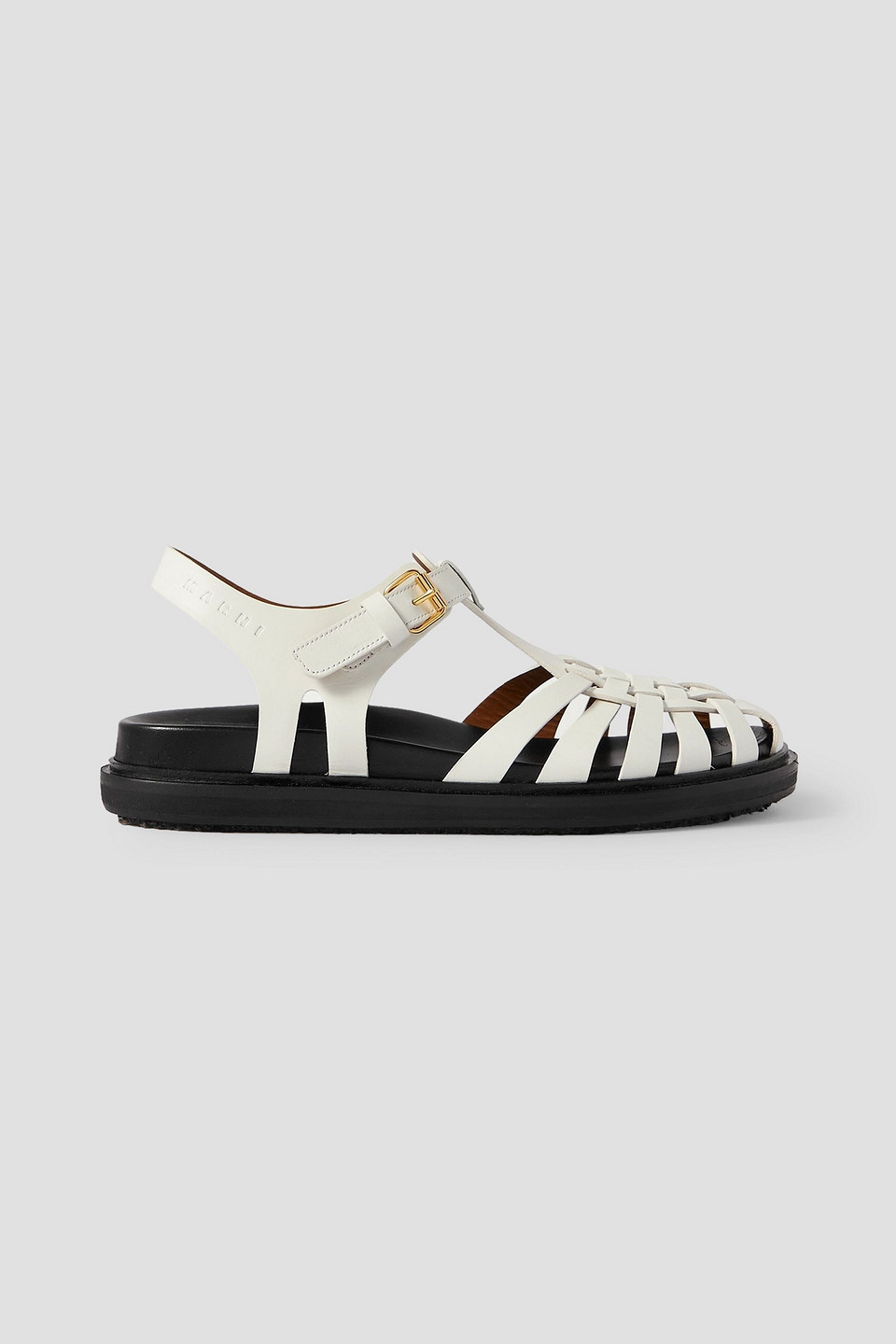 Marni 20mm Leather Fisherman Flats In White