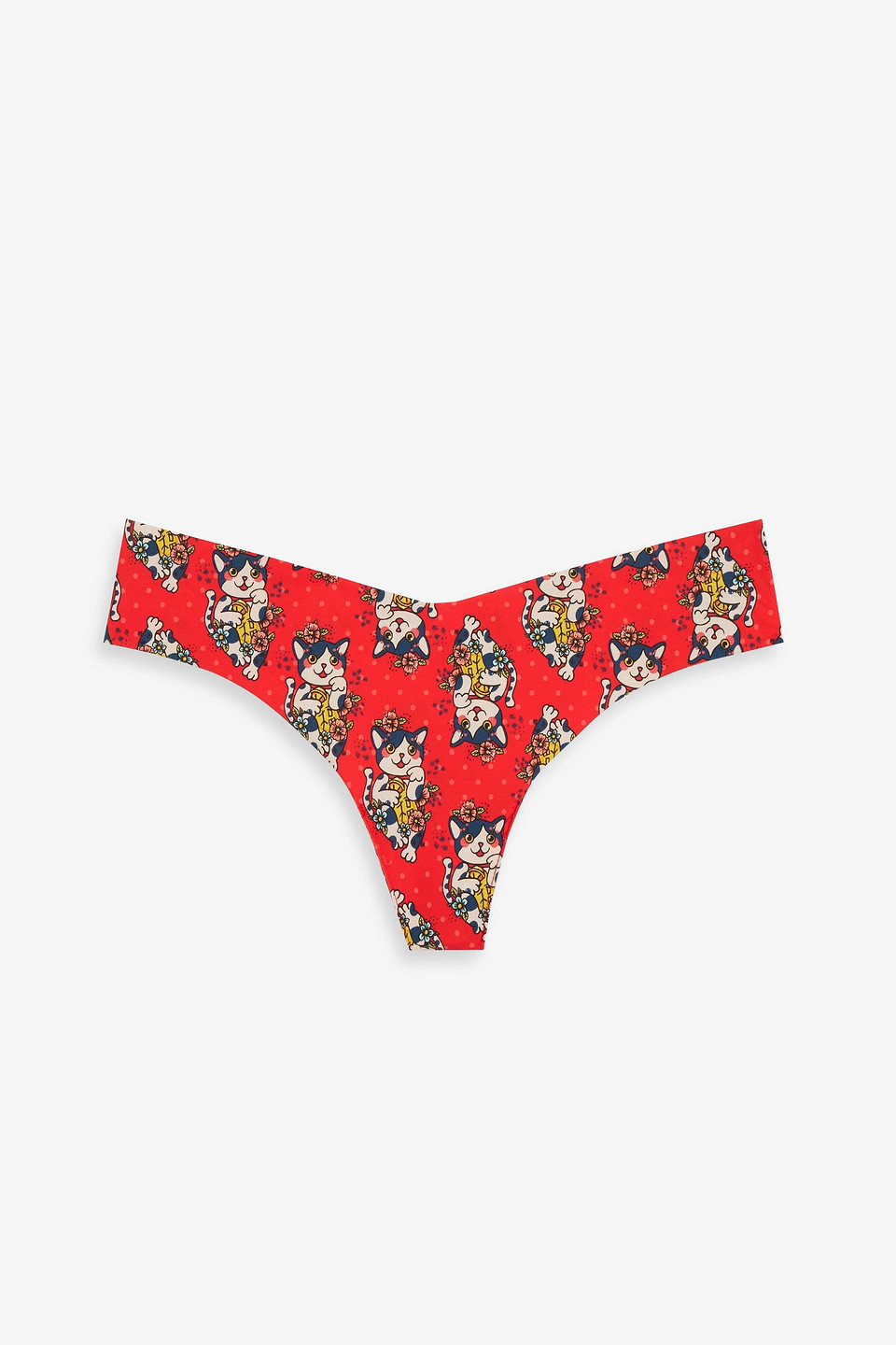 Commando Printed stretch-jersey low-rise thong