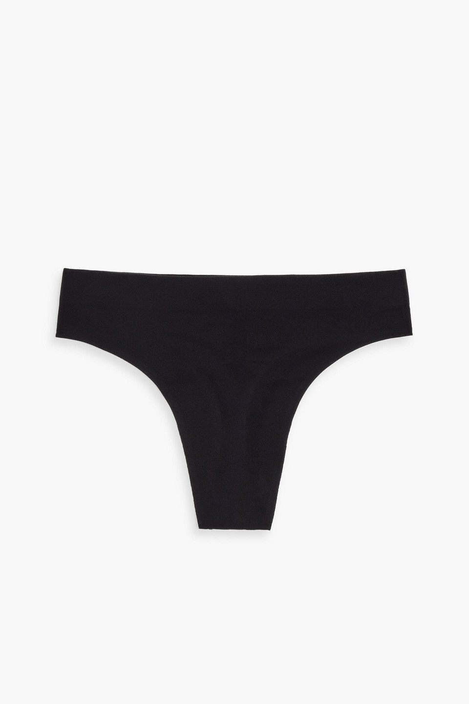 Commando Stretch-jersey Mid-rise Thong In Black