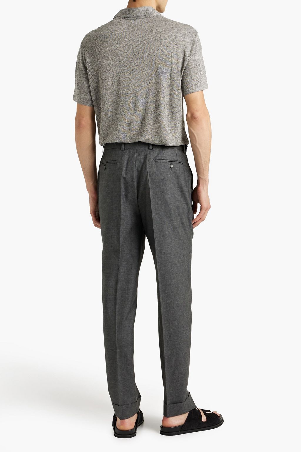 OFFICINE GÉNÉRALE Hugo belted pleated wool pants