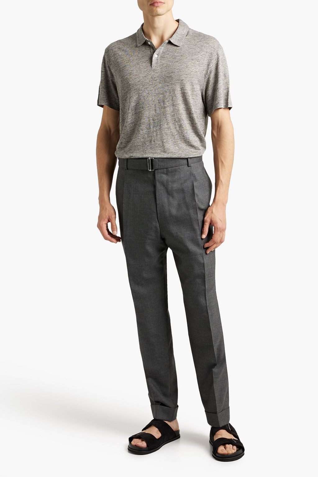 OFFICINE GÉNÉRALE Hugo belted pleated wool pants