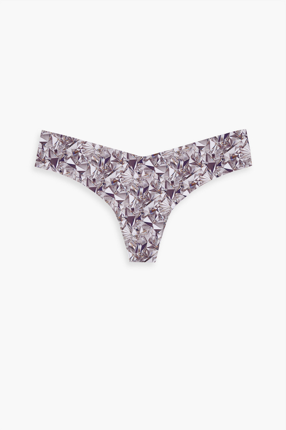 Commando Printed stretch-jersey low-rise thong