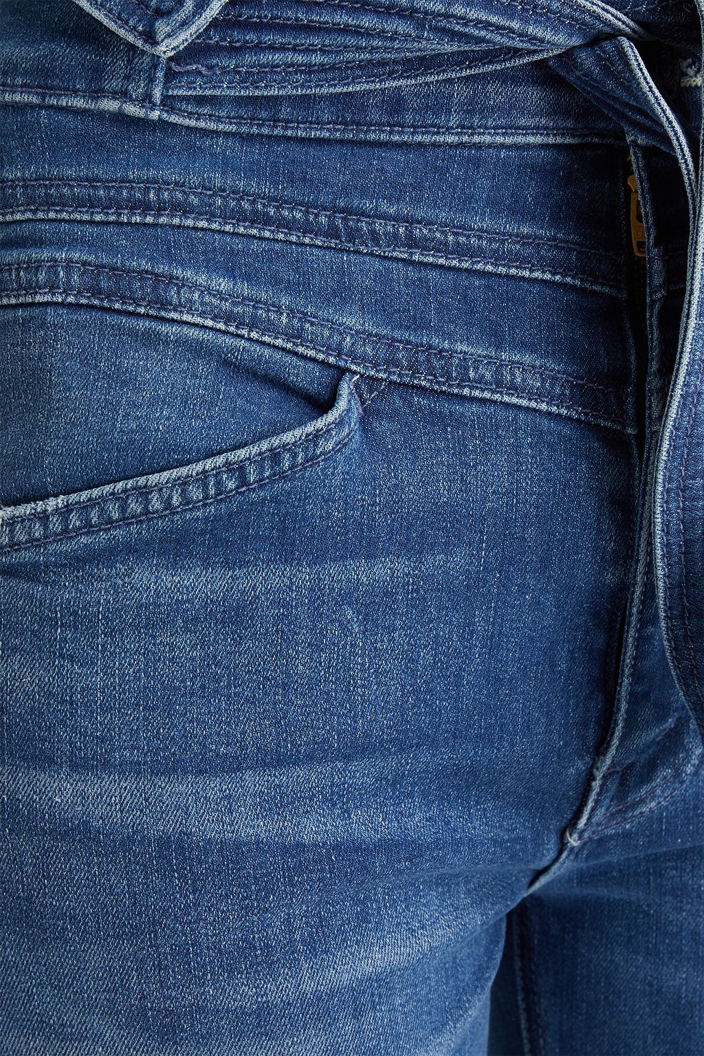 MOTHER The Triple Stack Looker belted high-rise skinny jeans
