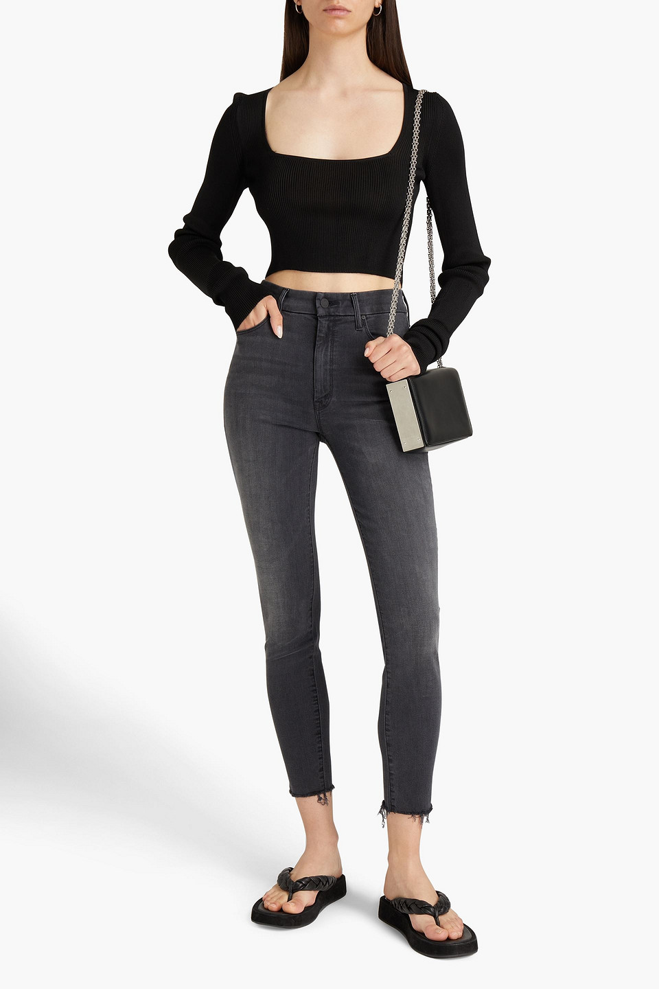 Mother The Looker Faded High-rise Skinny Jeans In Neutrals