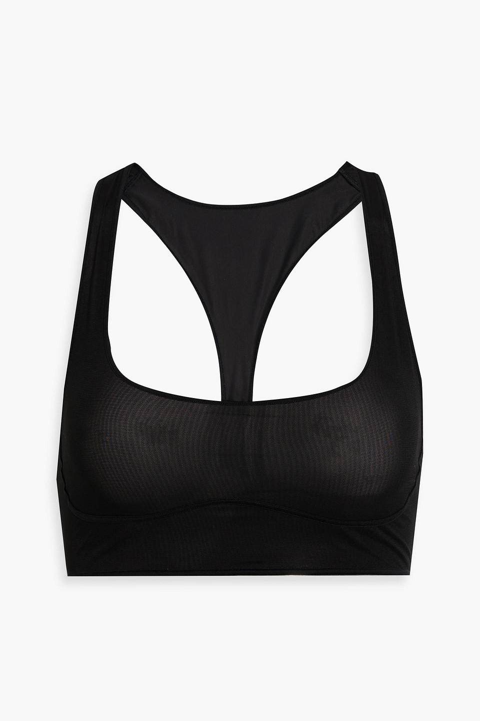 wolford - stretch-mesh sports bra - black - xs