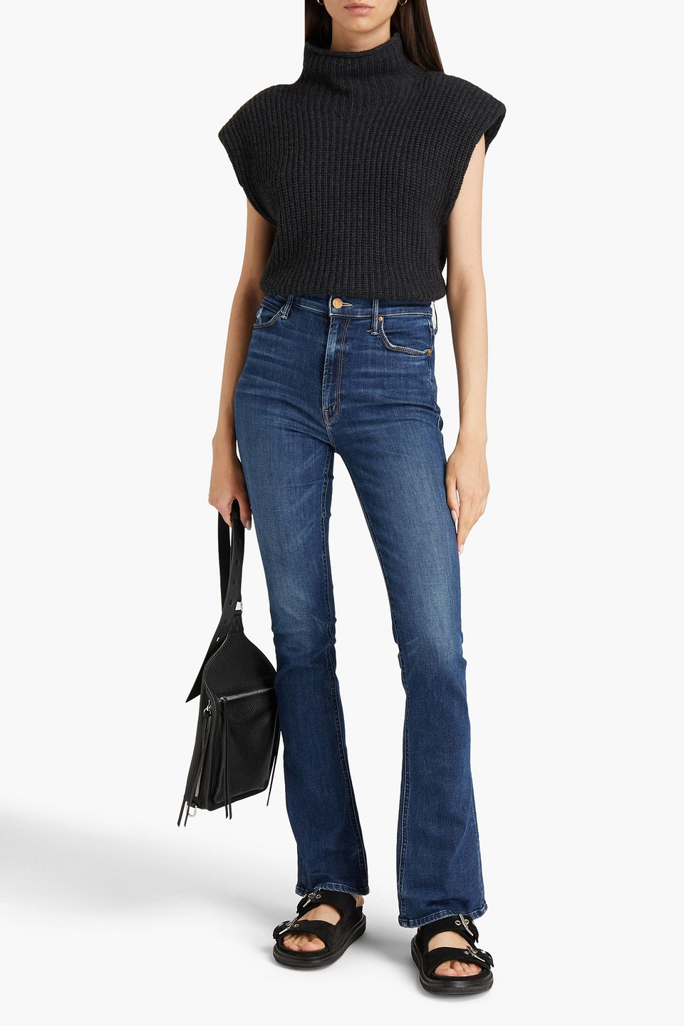 Mother High-rise Flared Jeans In Blue