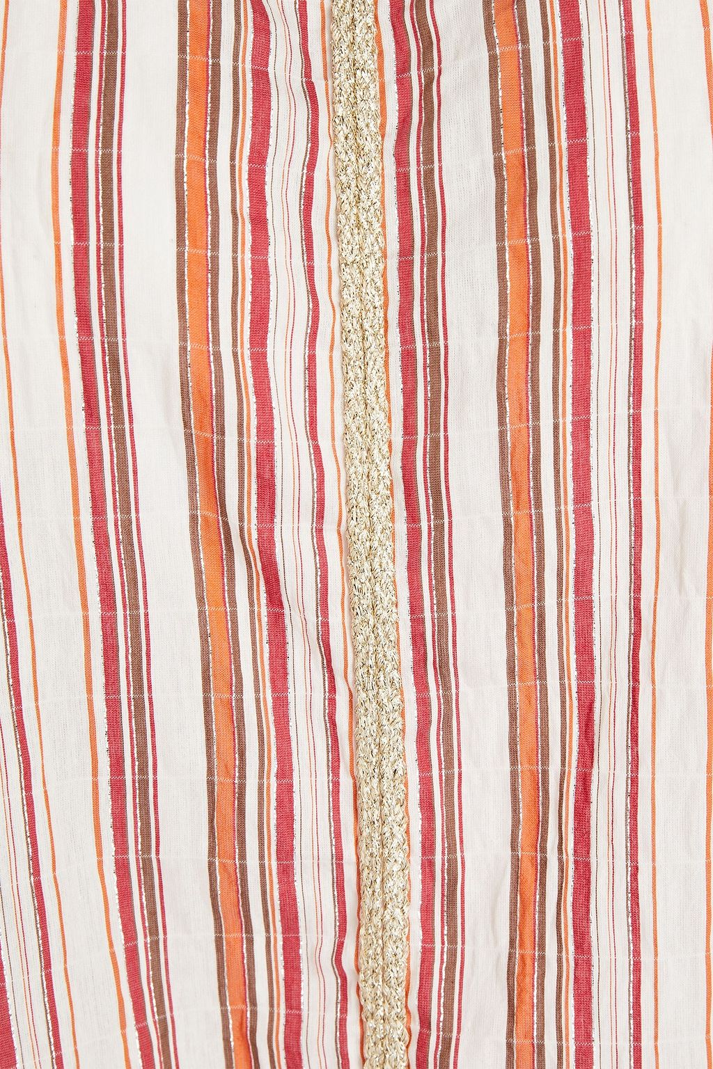 BAMBAH Braided-trimmed striped linen tunic