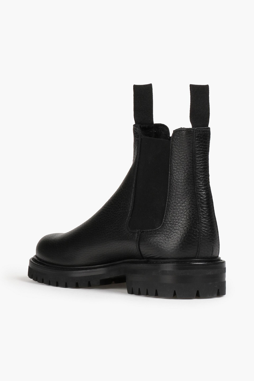 Common Projects Pebbled-leather Chelsea Boots In Black