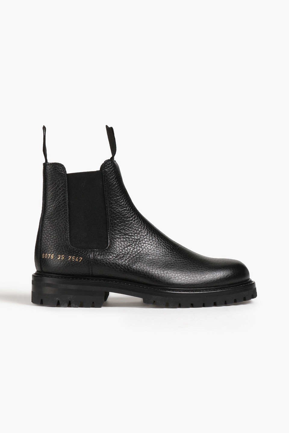 Common Projects Pebbled-leather Chelsea Boots In Black