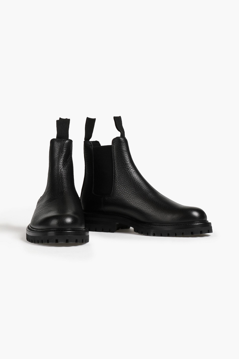 Common Projects Pebbled-leather Chelsea Boots In Black