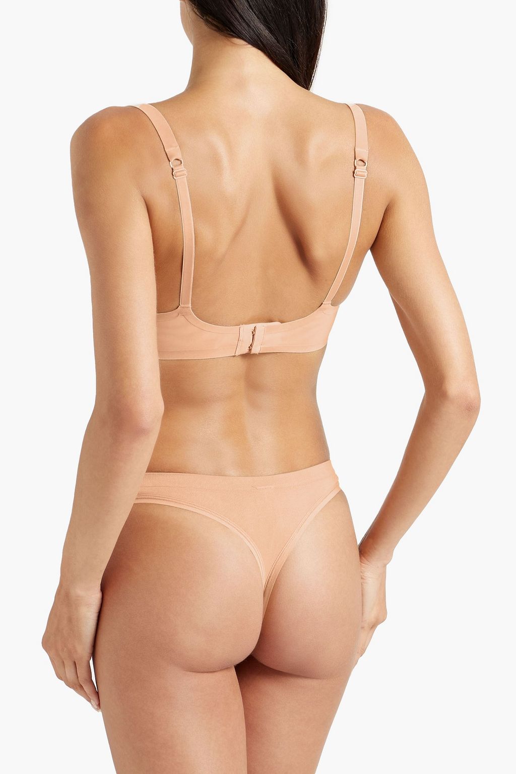 WOLFORD Velvet-trimmed stretch-tulle underwired bra