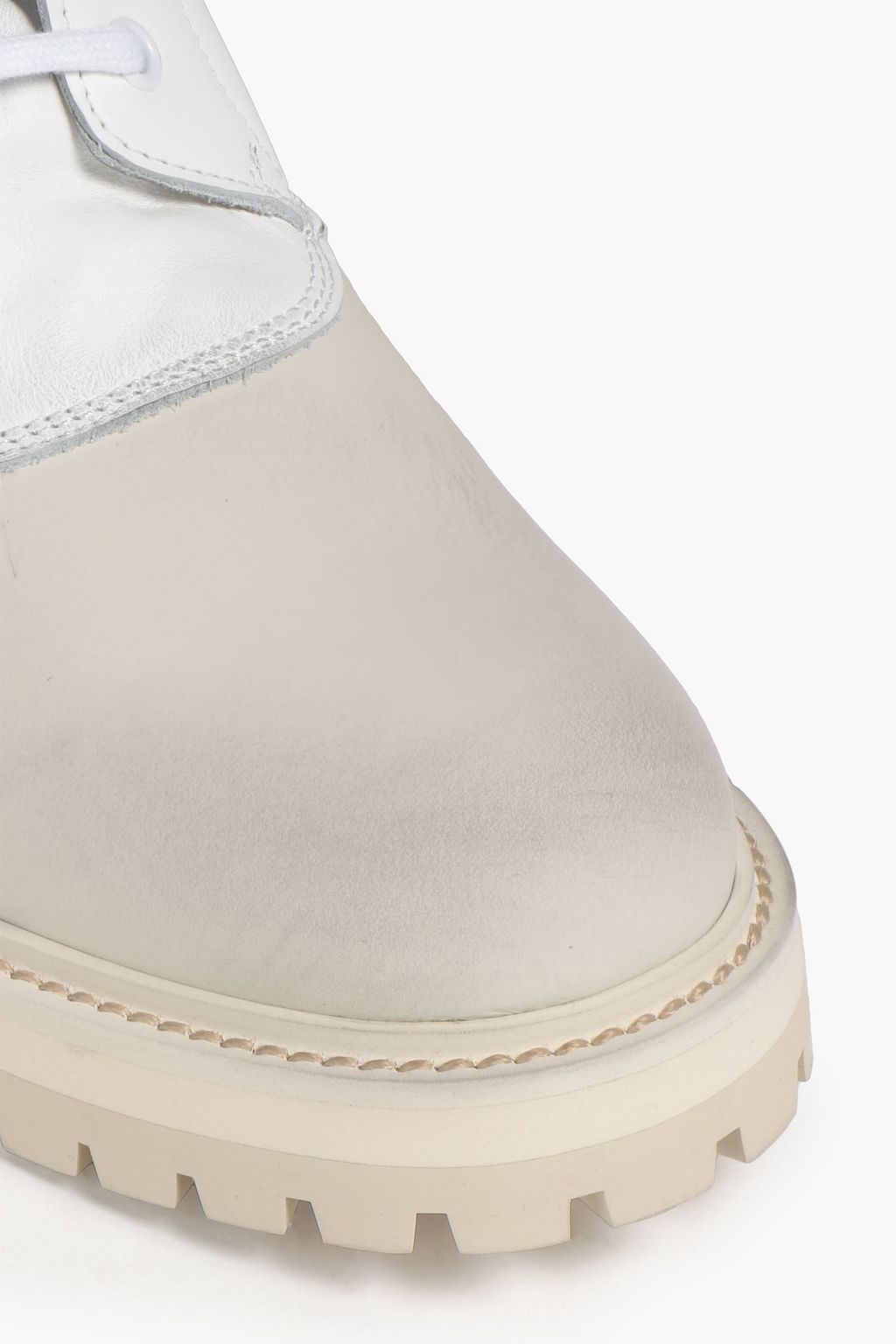 WOMAN BY COMMON PROJECTS Paneled coated leather combat boots