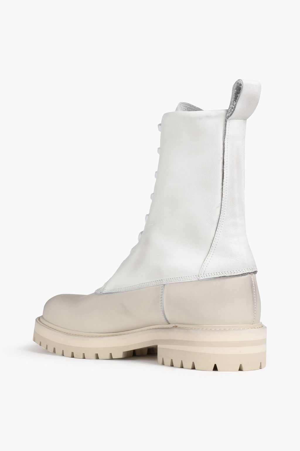 WOMAN BY COMMON PROJECTS Paneled coated leather combat boots