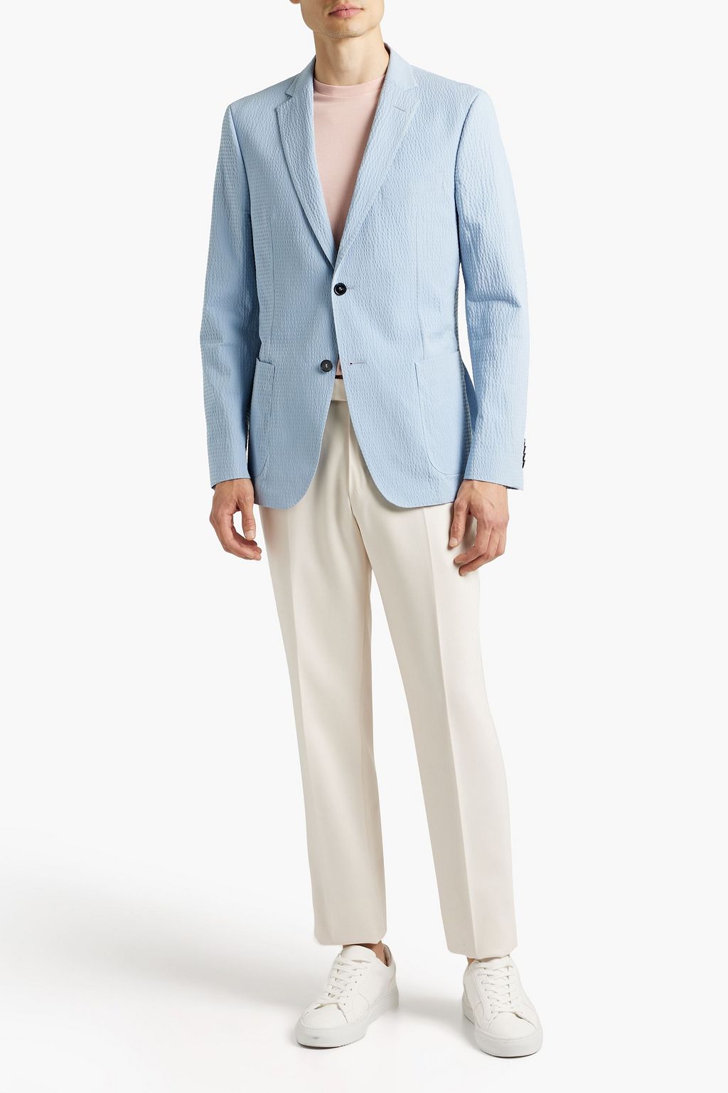 OFFICINE GÉNÉRALE 375 cotton-blend seersucker blazer