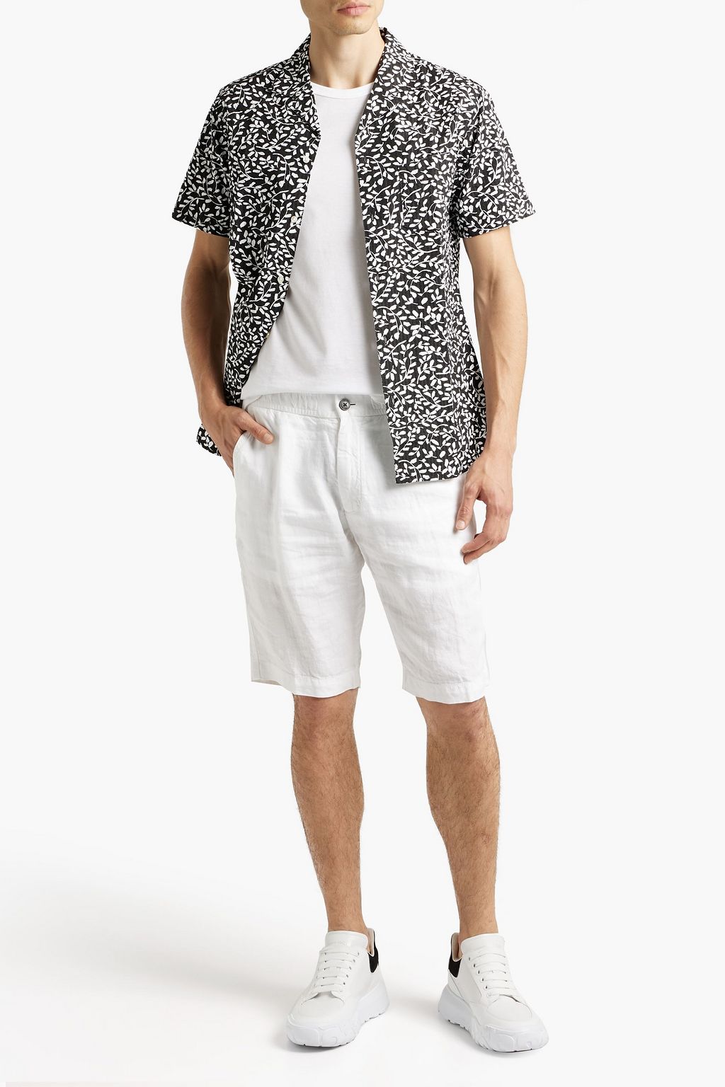 OFFICINE GÉNÉRALE Dario floral-print cotton-seersucker shirt