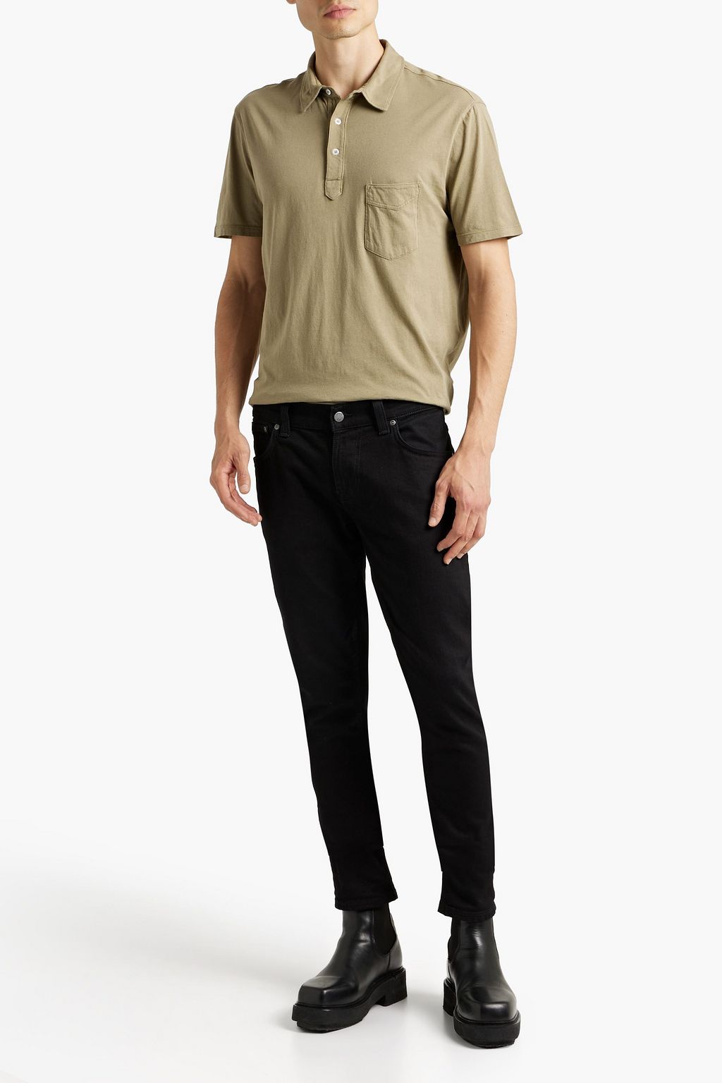 OFFICINE GÉNÉRALE Cotton-jersey polo shirt