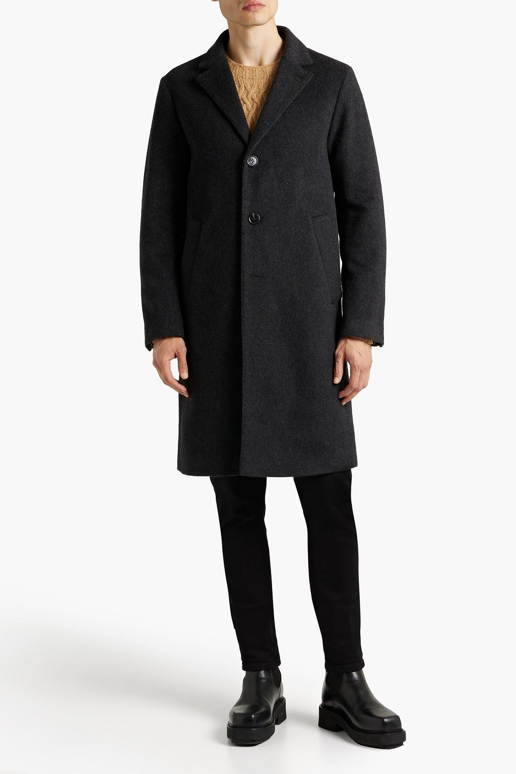 OFFICINE GÉNÉRALE Wool and cashmere-blend felt coat