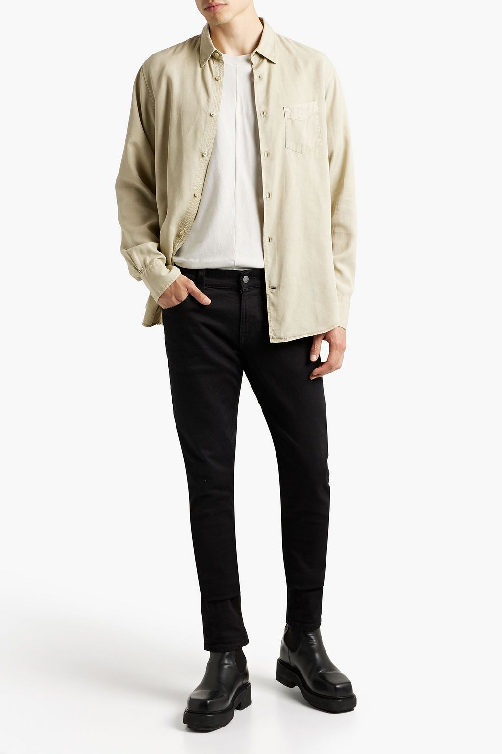OFFICINE GÉNÉRALE Benoit faded Lyocell shirt