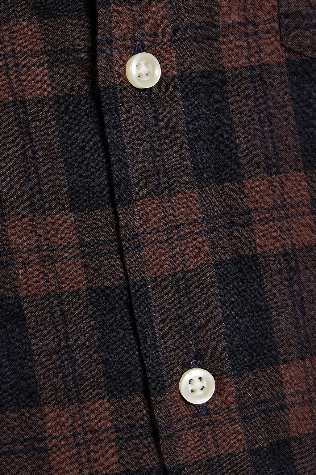 OFFICINE GÉNÉRALE Checked cotton-blend voile shirt