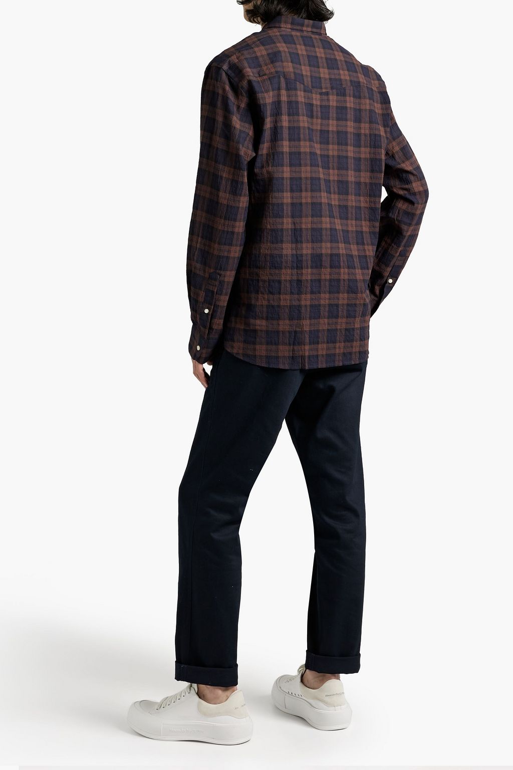 OFFICINE GÉNÉRALE Checked cotton-blend voile shirt