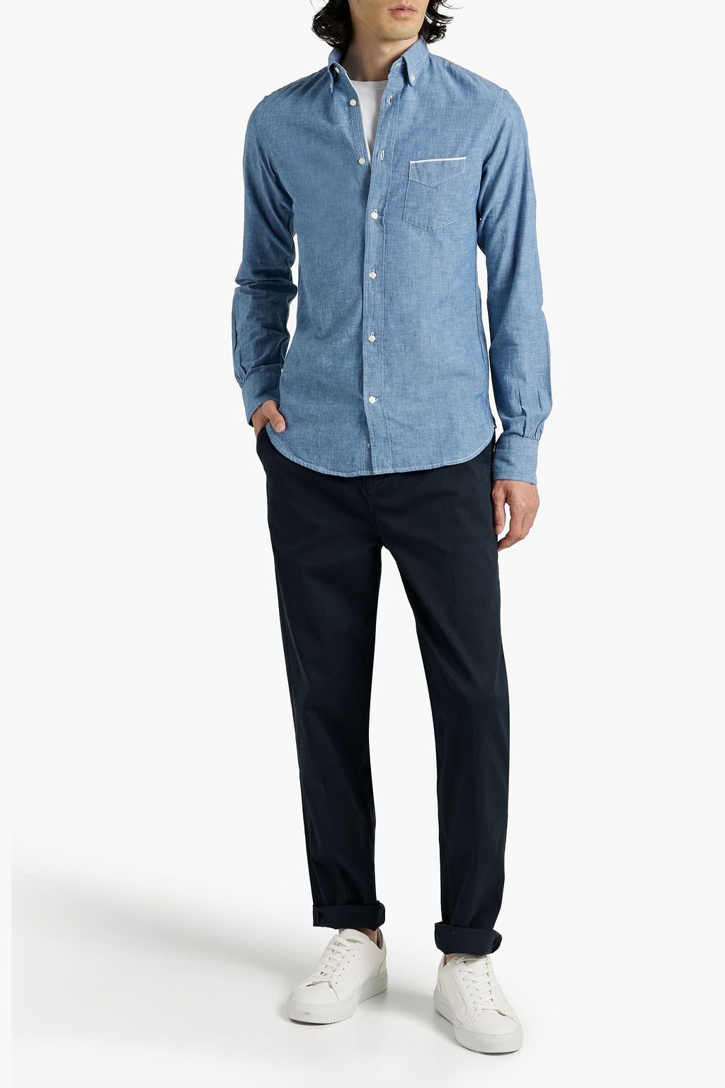 OFFICINE GÉNÉRALE Cotton-chambray shirt