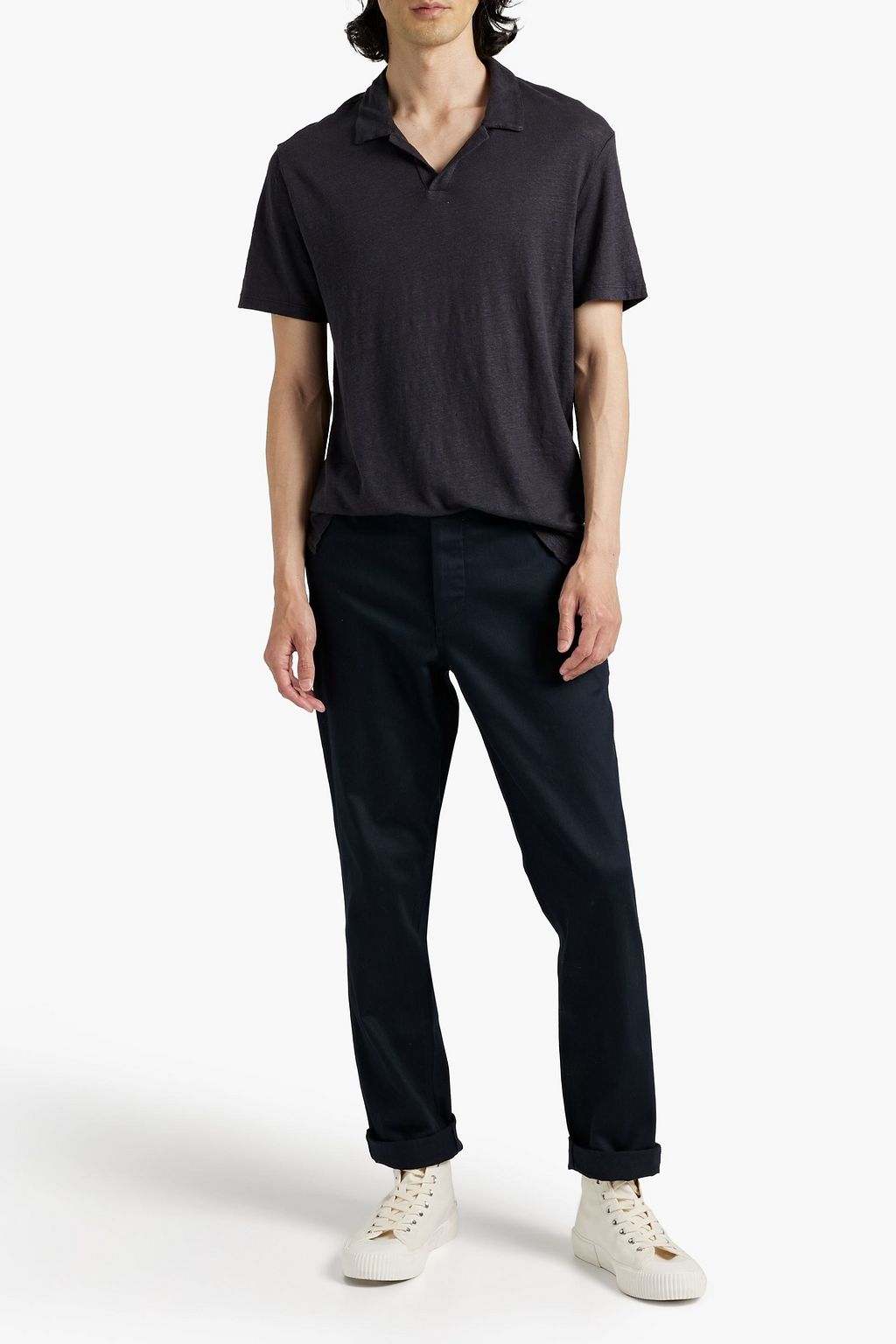 OFFICINE GÉNÉRALE Simon linen-jersey polo shirt