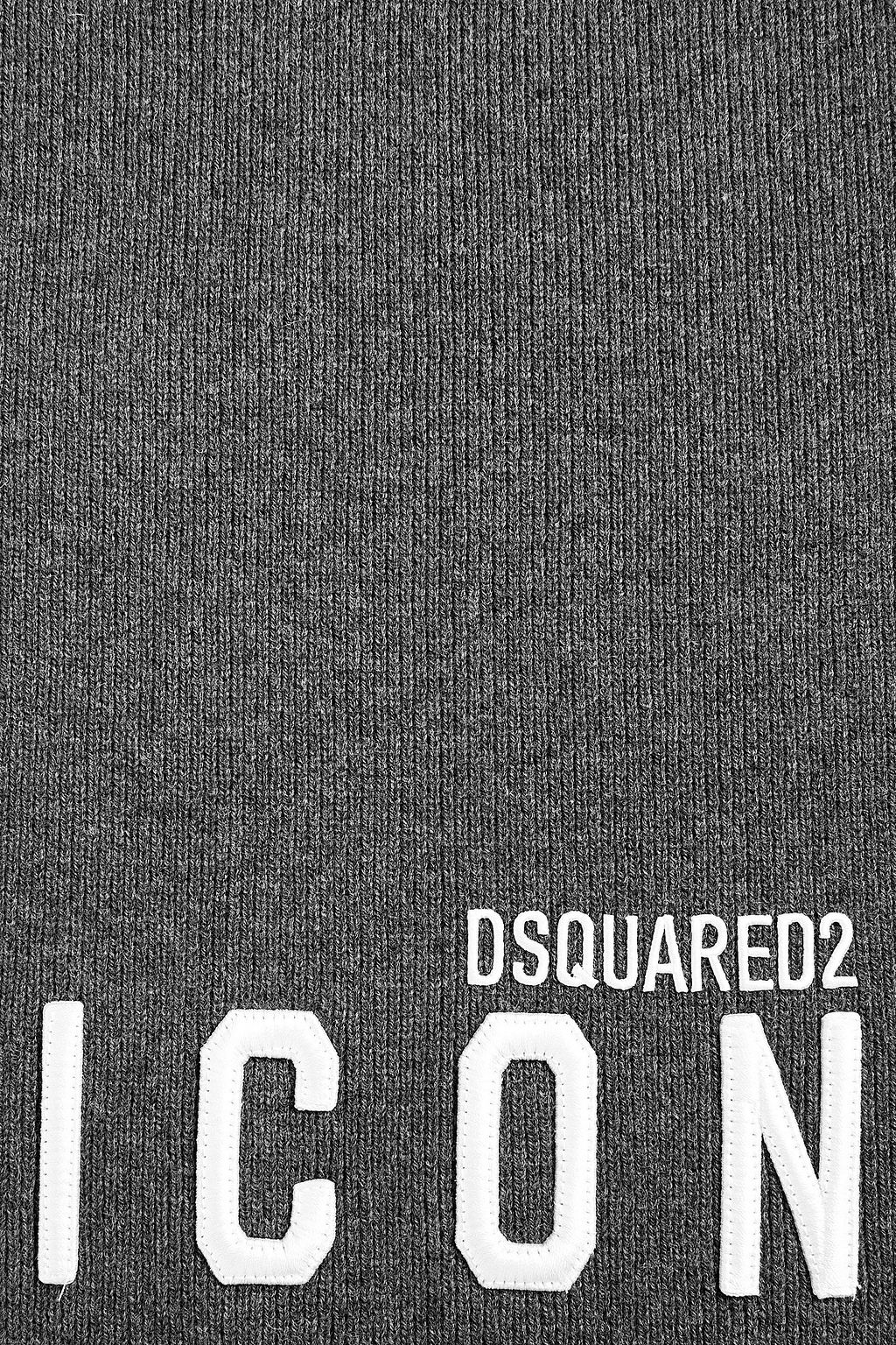 DSQUARED2 Icon appliquéd wool scarf