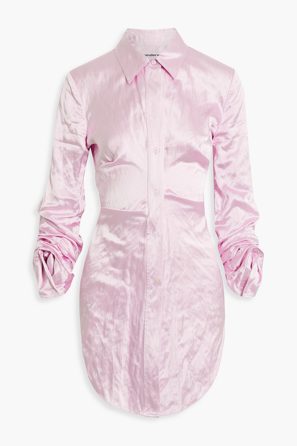 Alexander Wang - Ruched crinkled-satin shirt - Pink - US 0