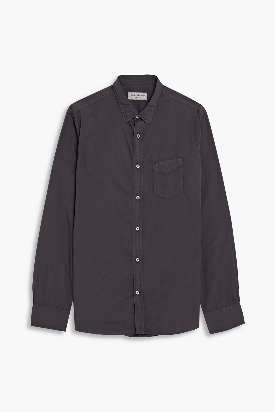 Officine Generale Lipp Cotton-poplin Shirt In Midnight Blue