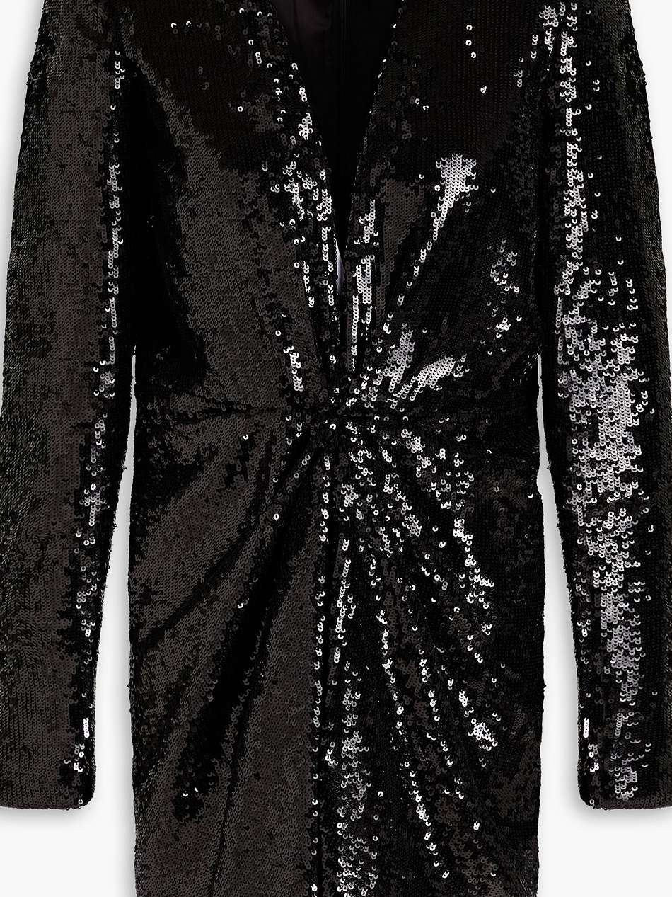 midar gathered sequined twill mini dress