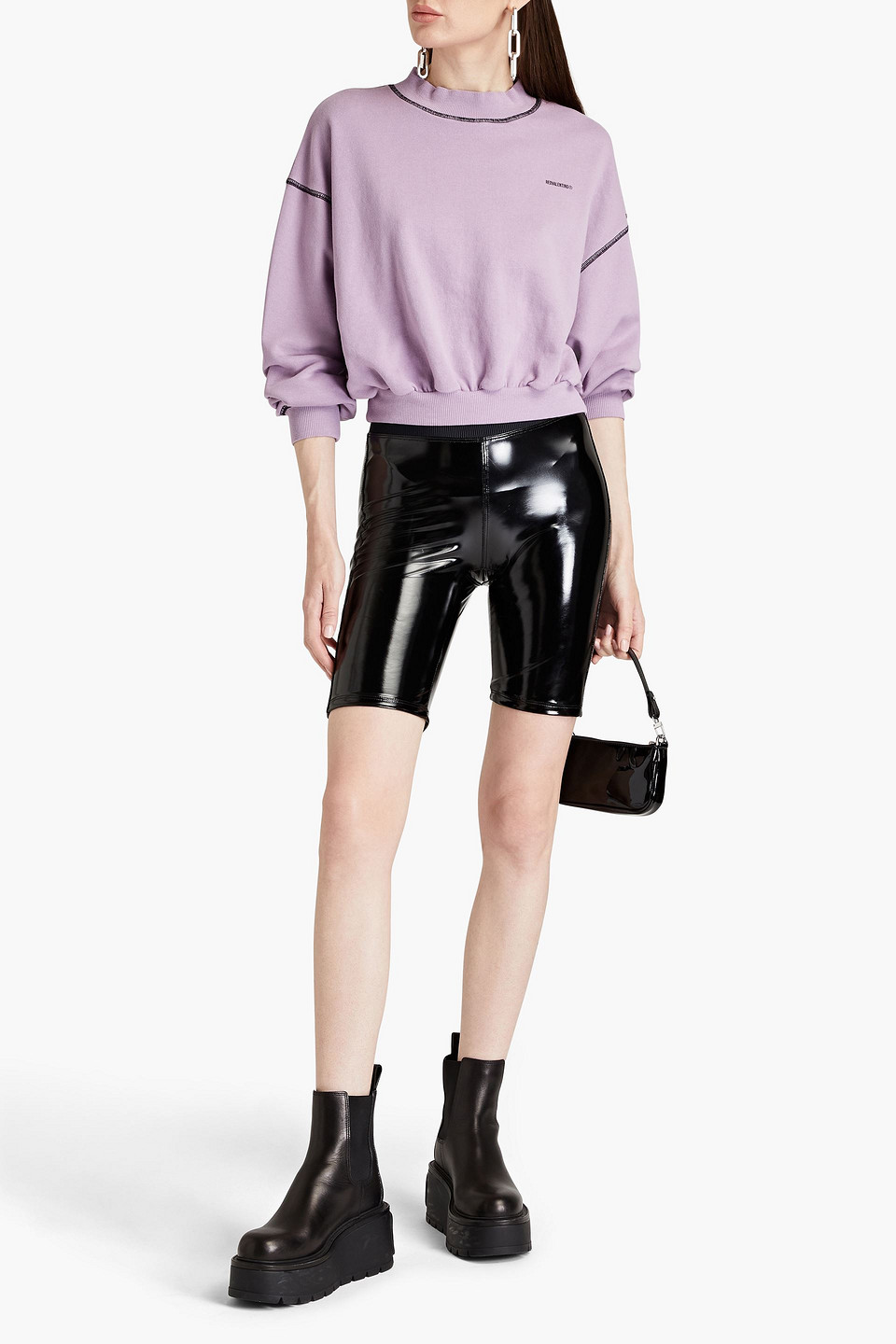 Red Valentino Logo-print French Cotton-terry Sweatshirt In Lilac