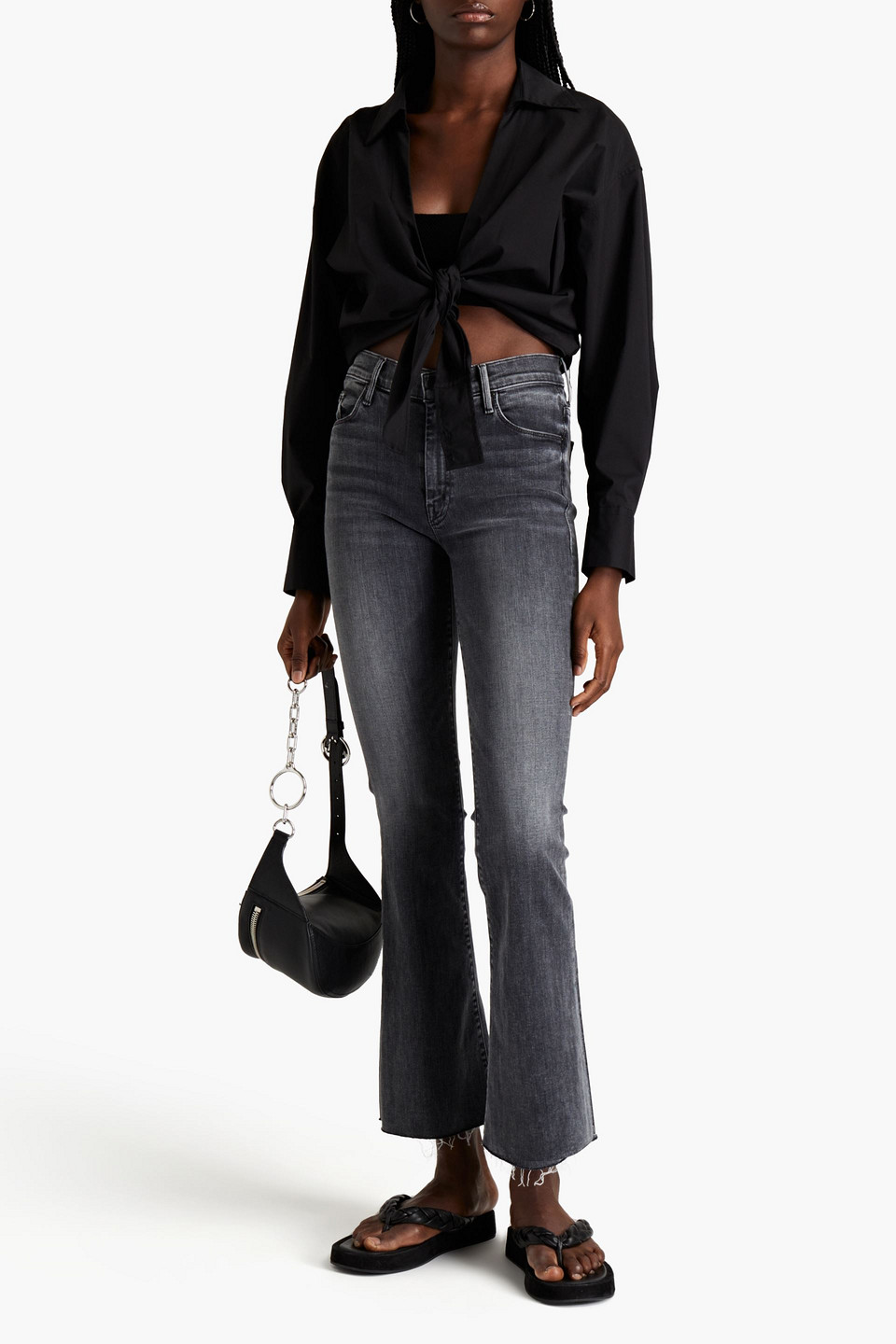 Mother The Weekender Faded Mid-rise Flared Jeans
