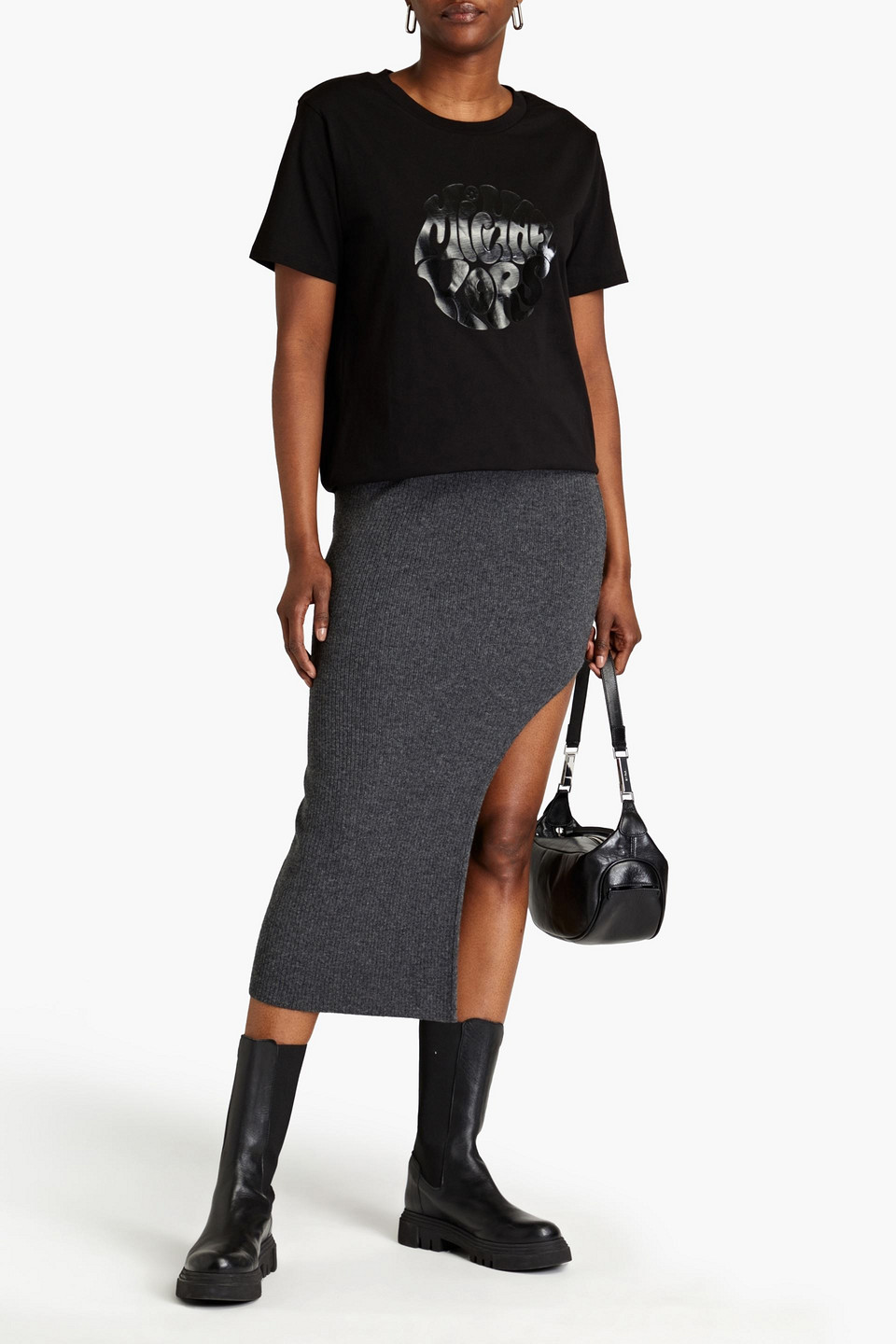 Michael Michael Kors Logo-print Organic Cotton-jersey T-shirt In Black