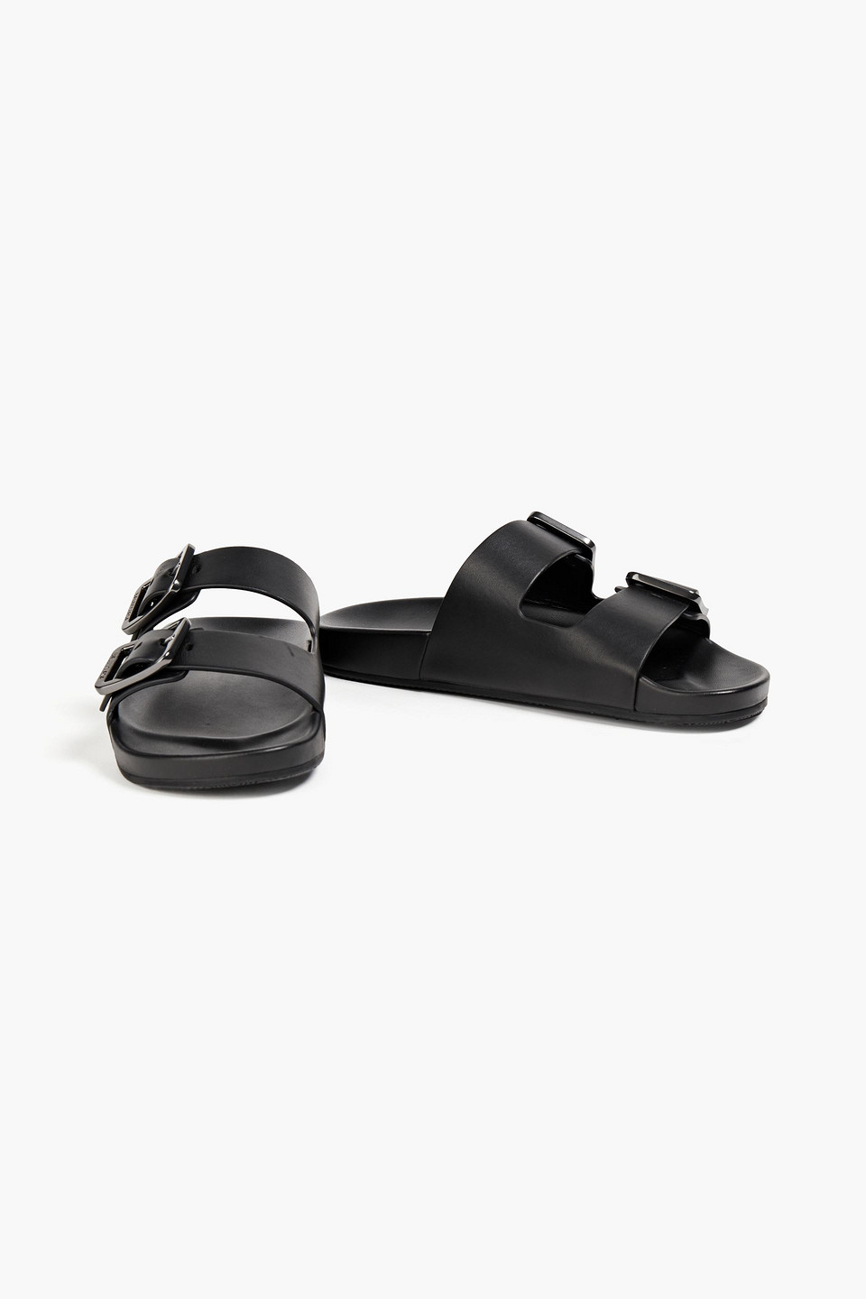 Balenciaga Mallorca Buckled Leather Slides In Black