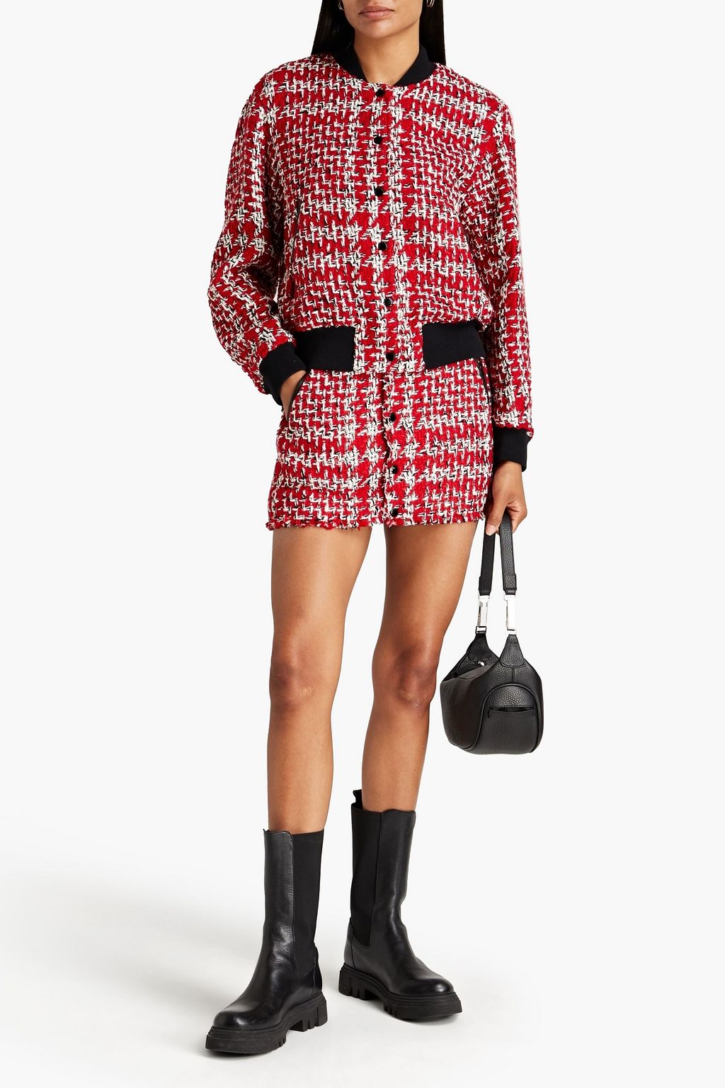 RAG & BONE Cruella wool-blend tweed bomber jacket