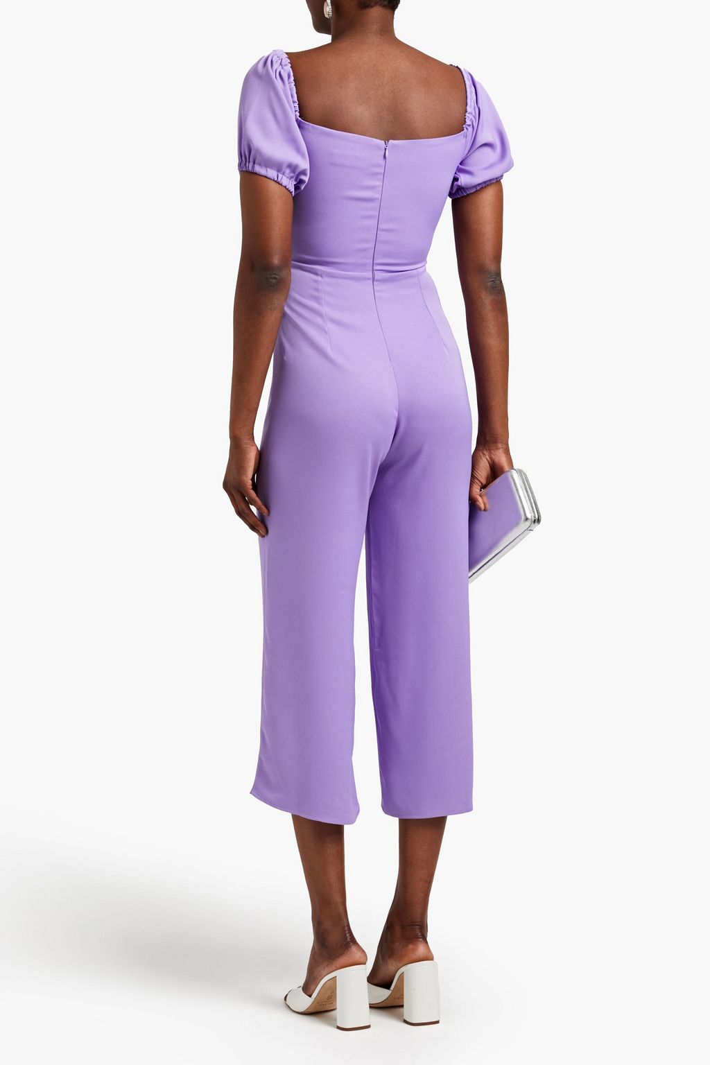 VANESSA COCCHIARO The Gerty cropped shirred cady jumpsuit