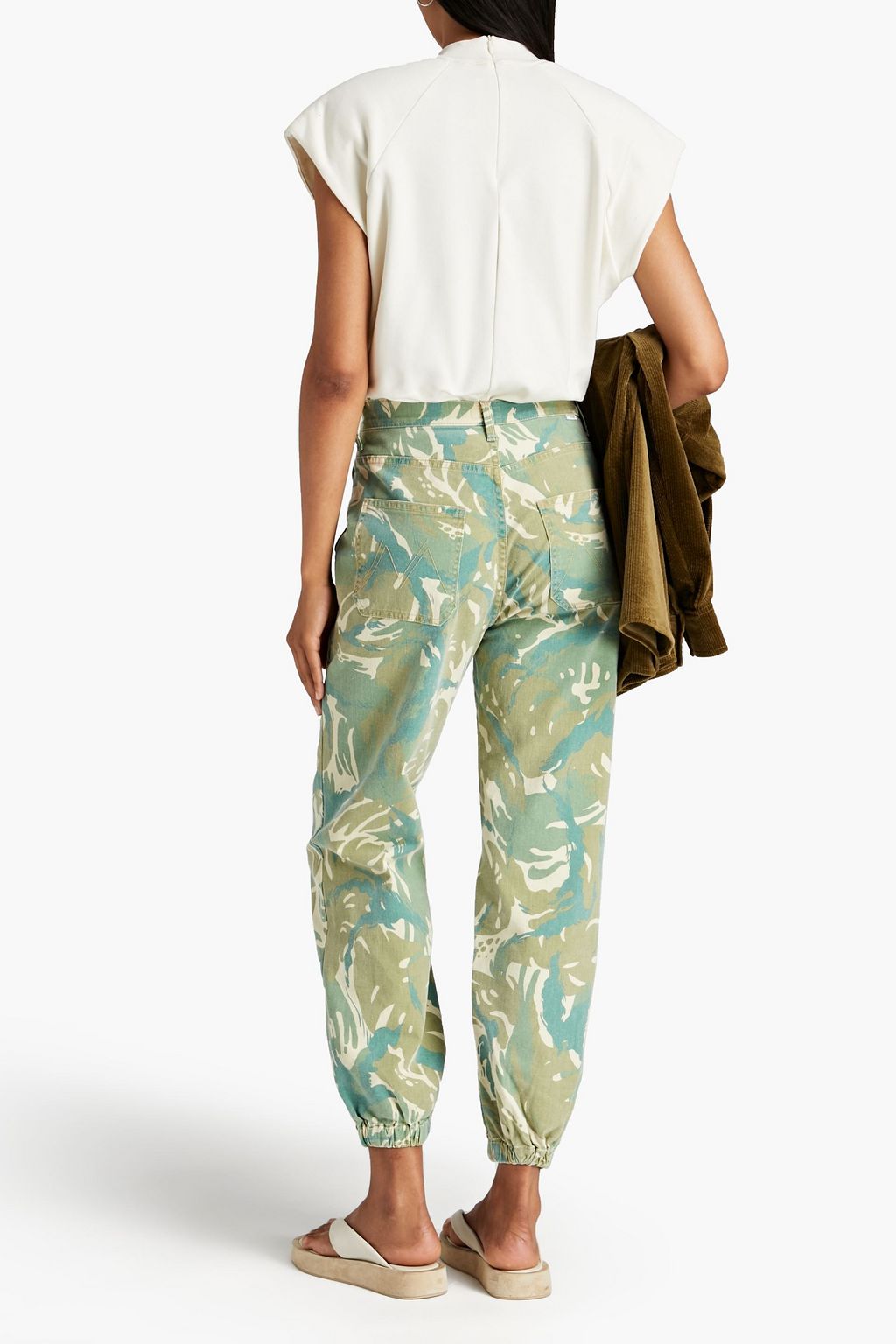 MOTHER The Wrapper cropped camouflage high-rise tapered jeans