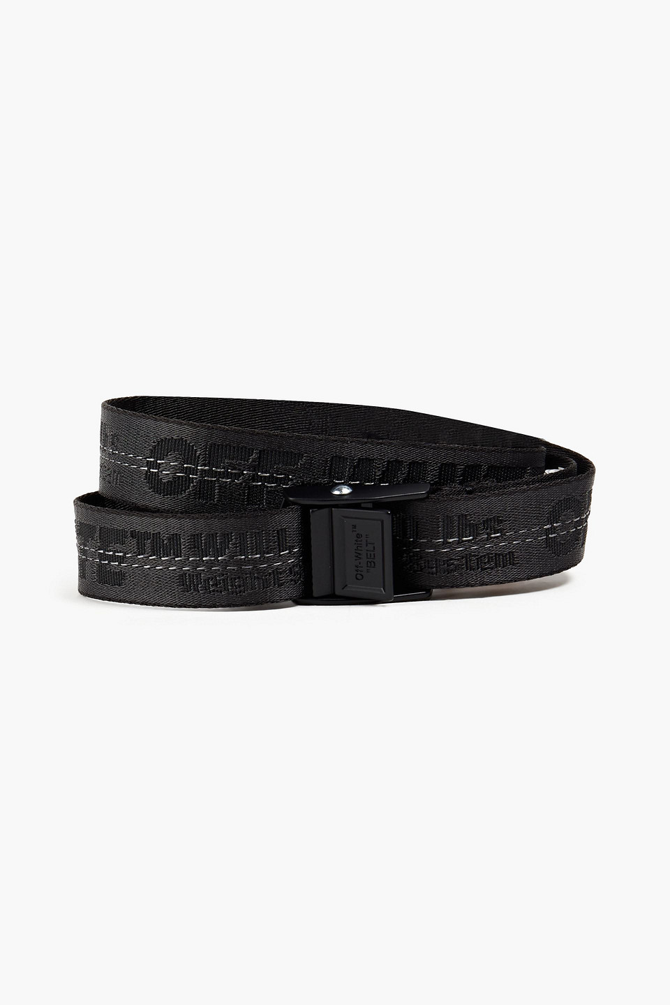 Off-white Classic Industrial Jacquard Belt In Black