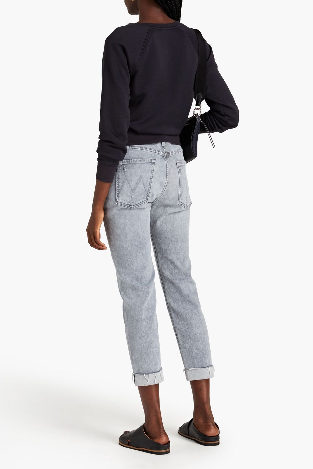 MOTHER The Scrapper cropped high-rise tapered jeans