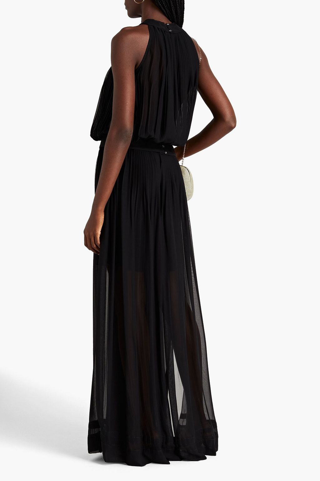 SEMSEM Maryam pleated silk-georgette top