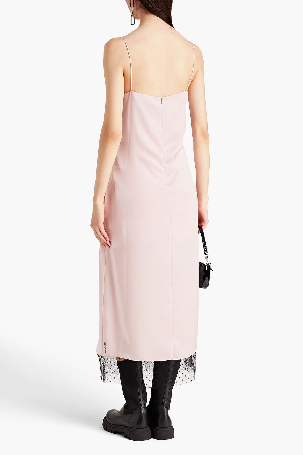 REDVALENTINO Slip Dress aus Point d'Esprit, Satin und Spitze