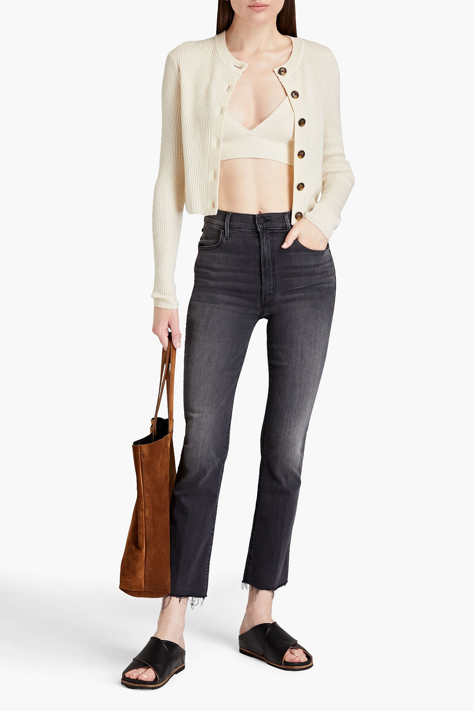 Mother The Hustler Faded High-rise Kick-flare Jeans