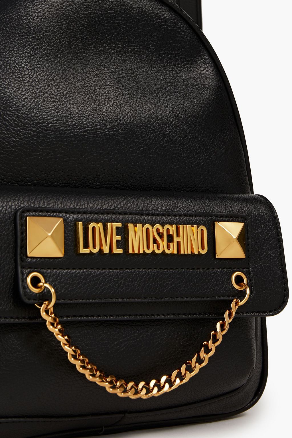 LOVE MOSCHINO Embellished faux pebbledleather backpack THE