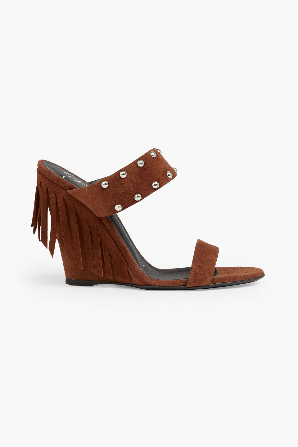 Taline fringed studded suede mules
