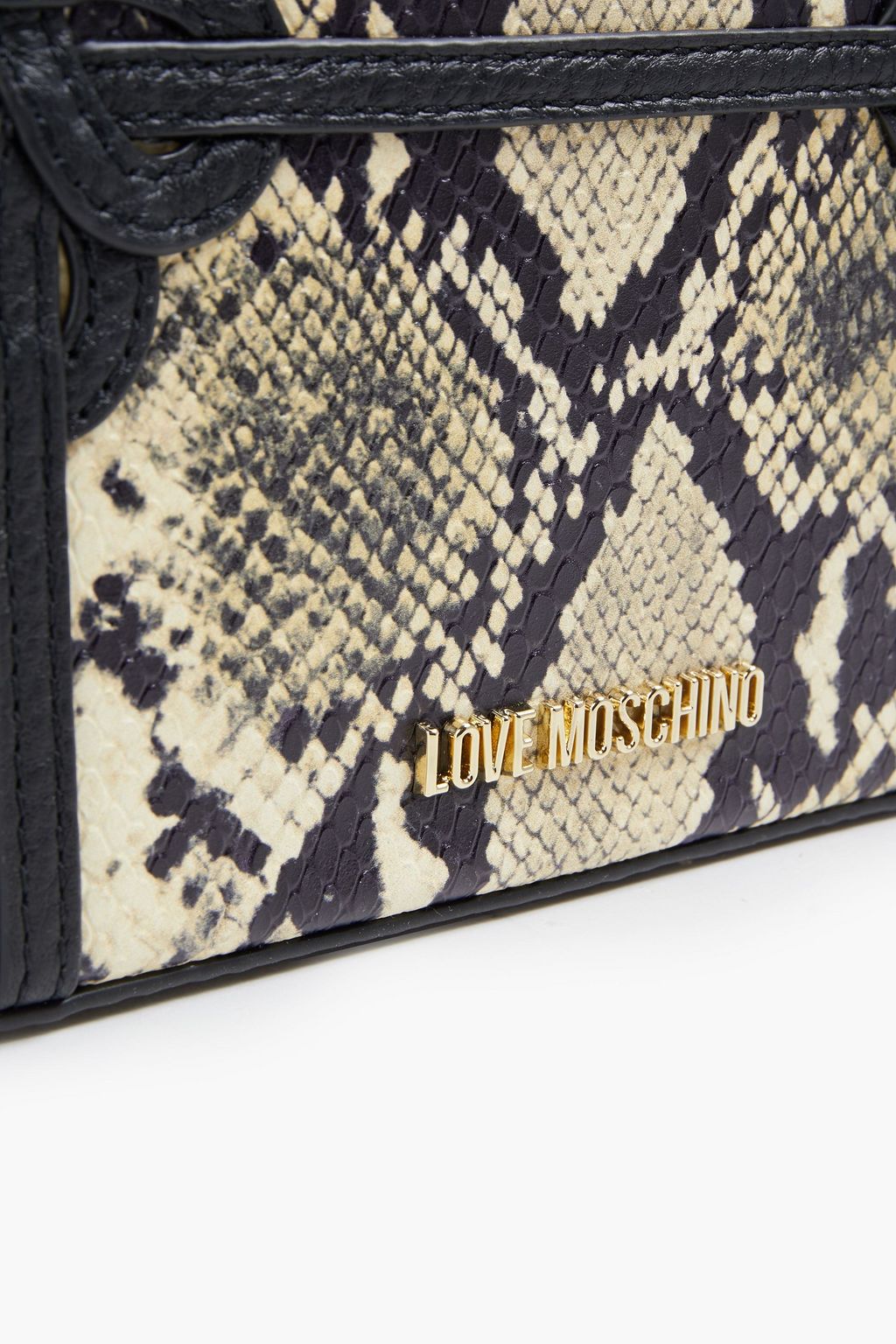 LOVE MOSCHINO Snake-print textured-leather shoulder bag