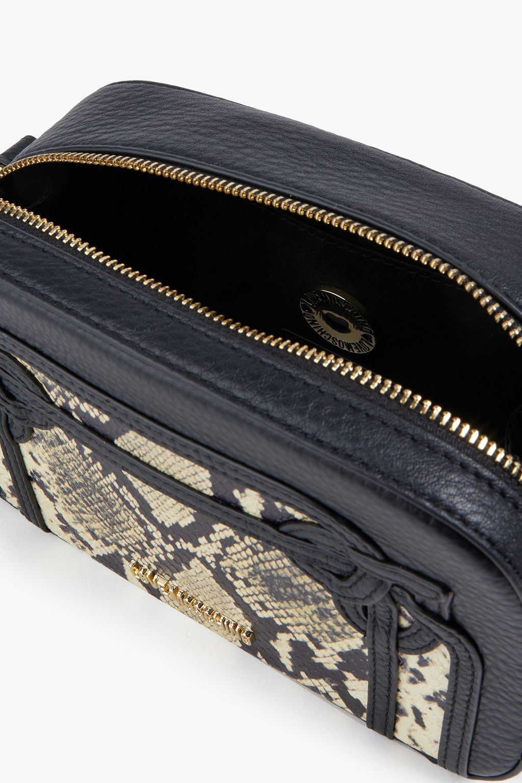 LOVE MOSCHINO Snake-print textured-leather shoulder bag