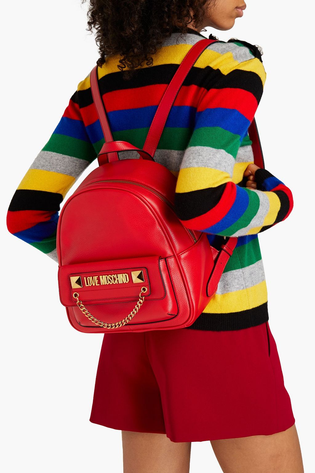 LOVE MOSCHINO Embellished faux leather backpack THE