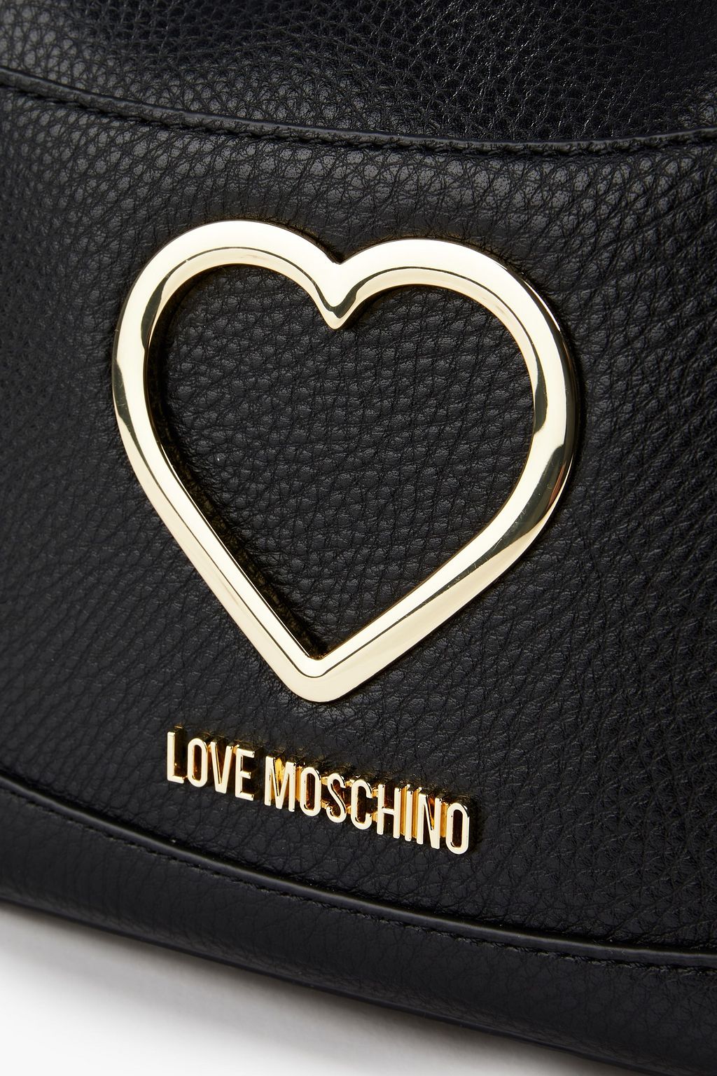 LOVE MOSCHINO Embellished faux pebbled-leather bucket bag
