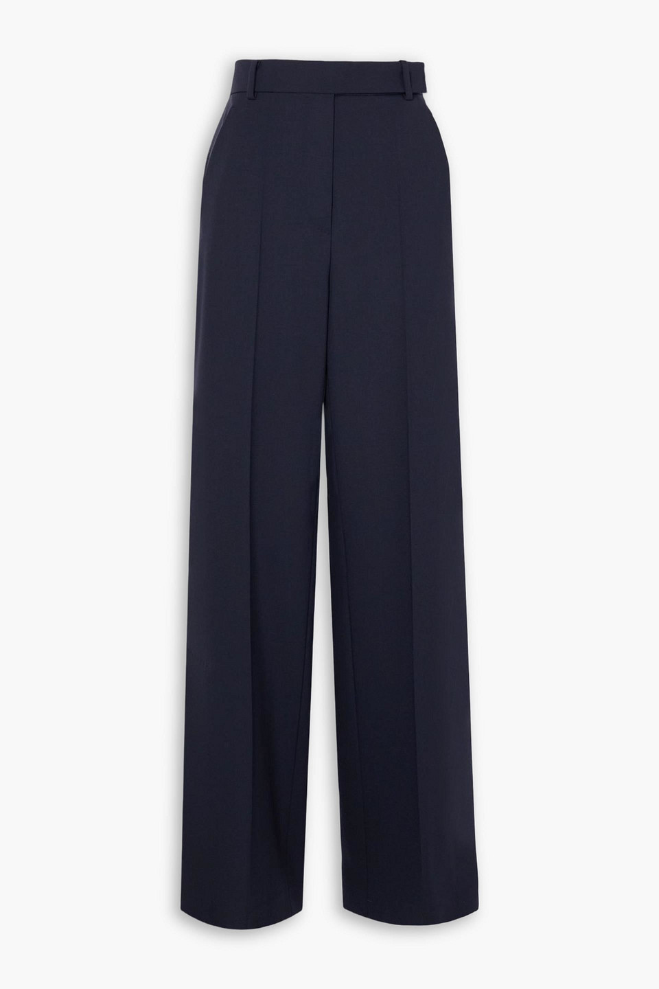 Max Mara Denaro Pleated Wool Straight-leg Pants In Blue